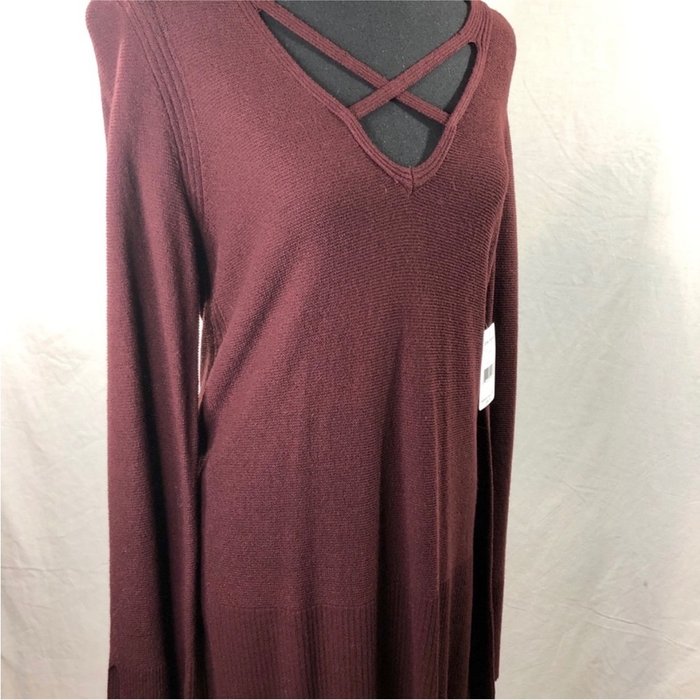 Free People Knit Tunic NWT Burgundy - Picture 3 of 7